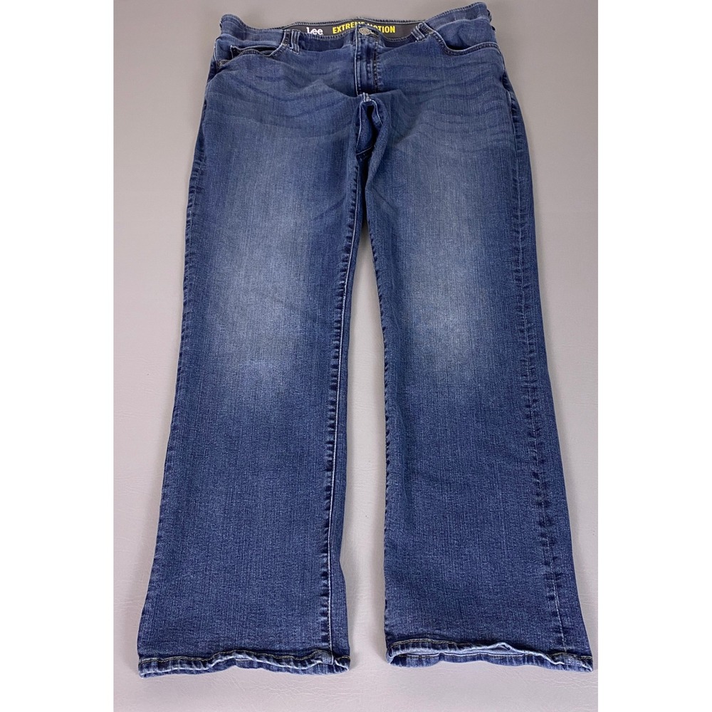 Lee Extreme Motion Bootcut Jeans Men's 40x32 Regular Fit Blue Performance Denim